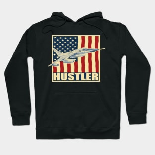 B-58 Hustler US Bomber Aircraft Plane USAF Airplane USA Flag Hoodie